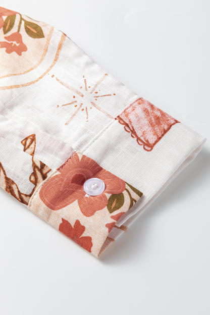 Western Rodeo Cowgirl Buttoned Long Sleeve Shirt