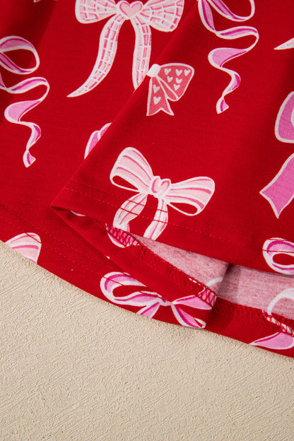 Bow Tie Shirt and Pants Pajama Set