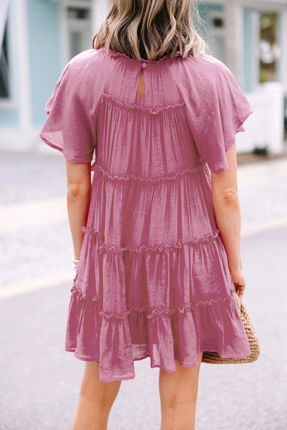 Short Sleeve Tiered Mini Dress