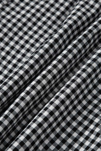 Plus Size Gingham Plaid Ruffle Contrast Trim Shorts