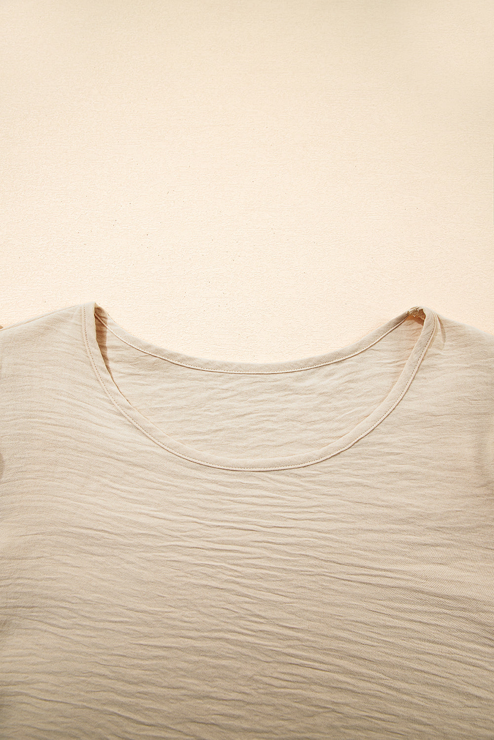 Solid Ruffle Short Sleeve Blouse