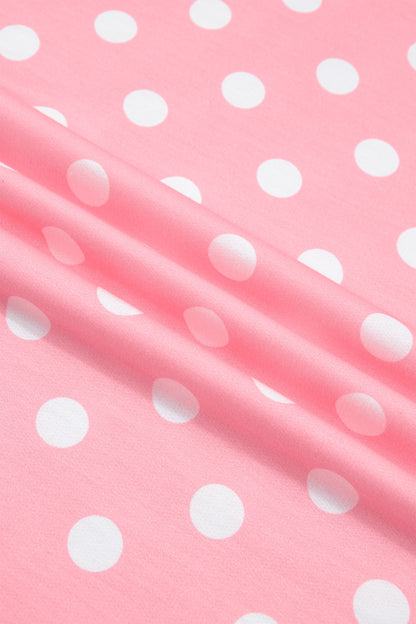 Polka Dot Oversized Top & Drawstring Shorts Set