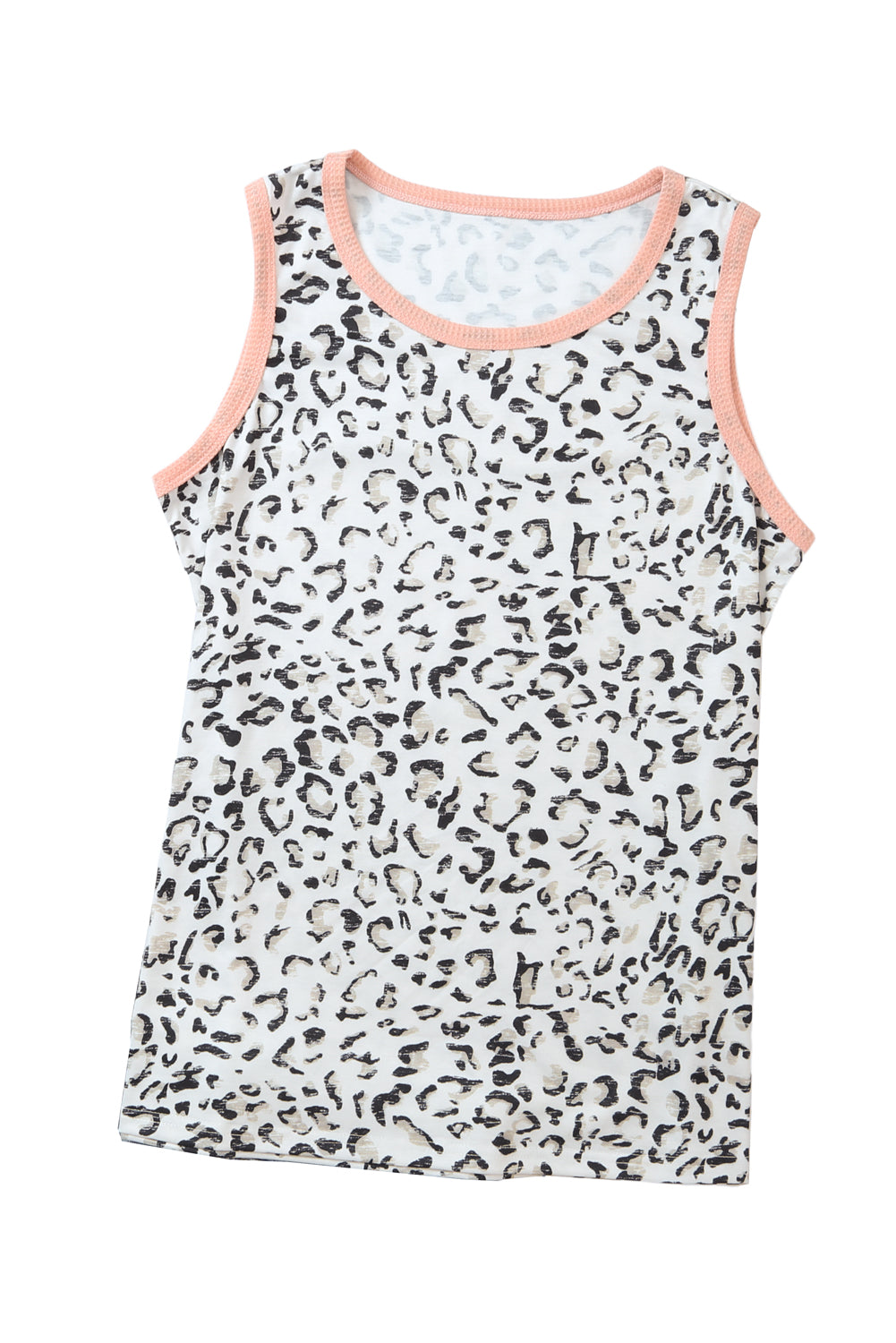 Leopard Waffle Trim Tank Top