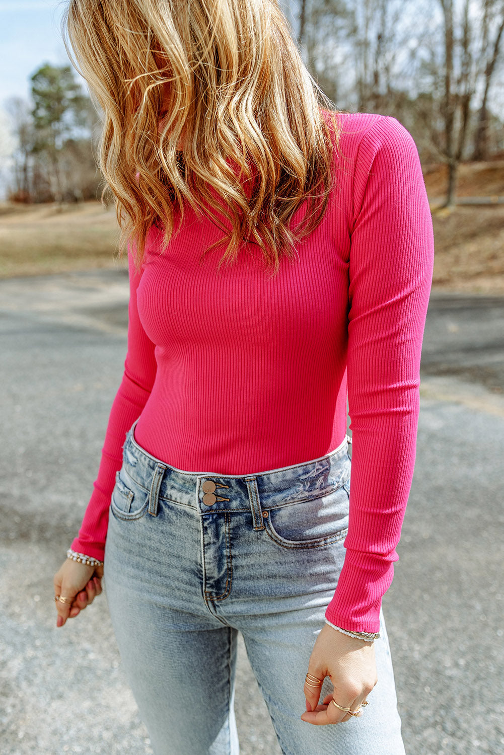 Ribbed Long Sleeve Turtleneck Top