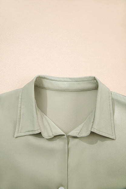 Solid Buttoned Collar T-Shirt Mini Dress