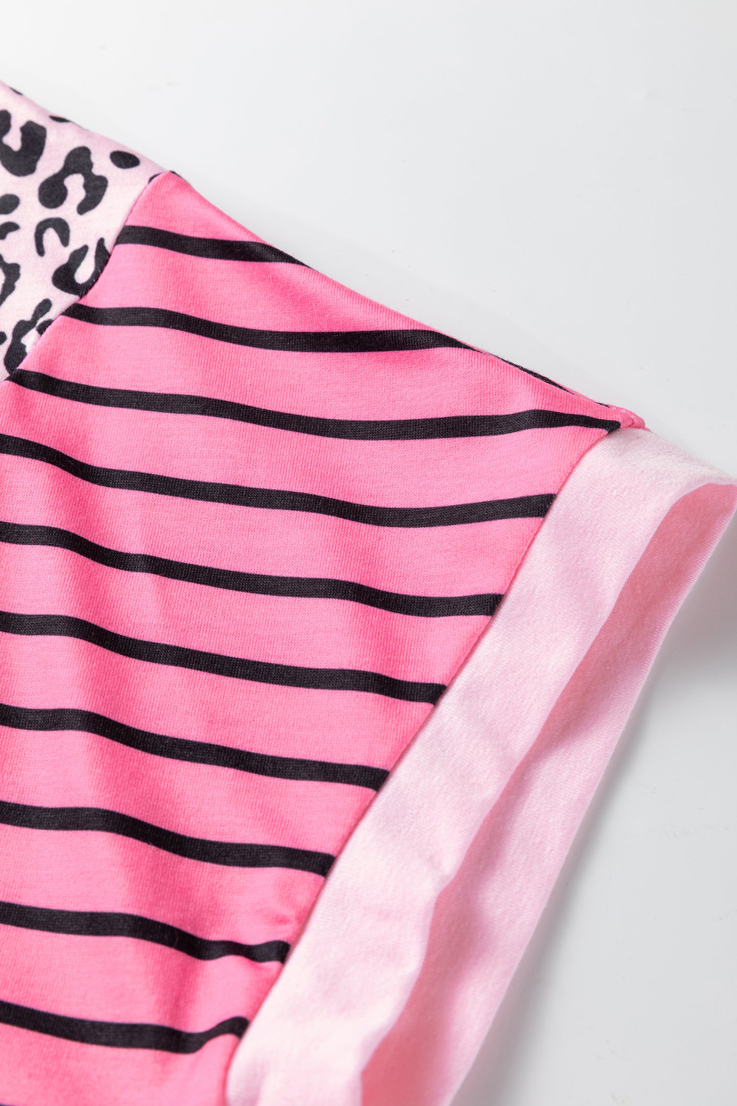 Leopard Patchwork Short Sleeve Loose Top