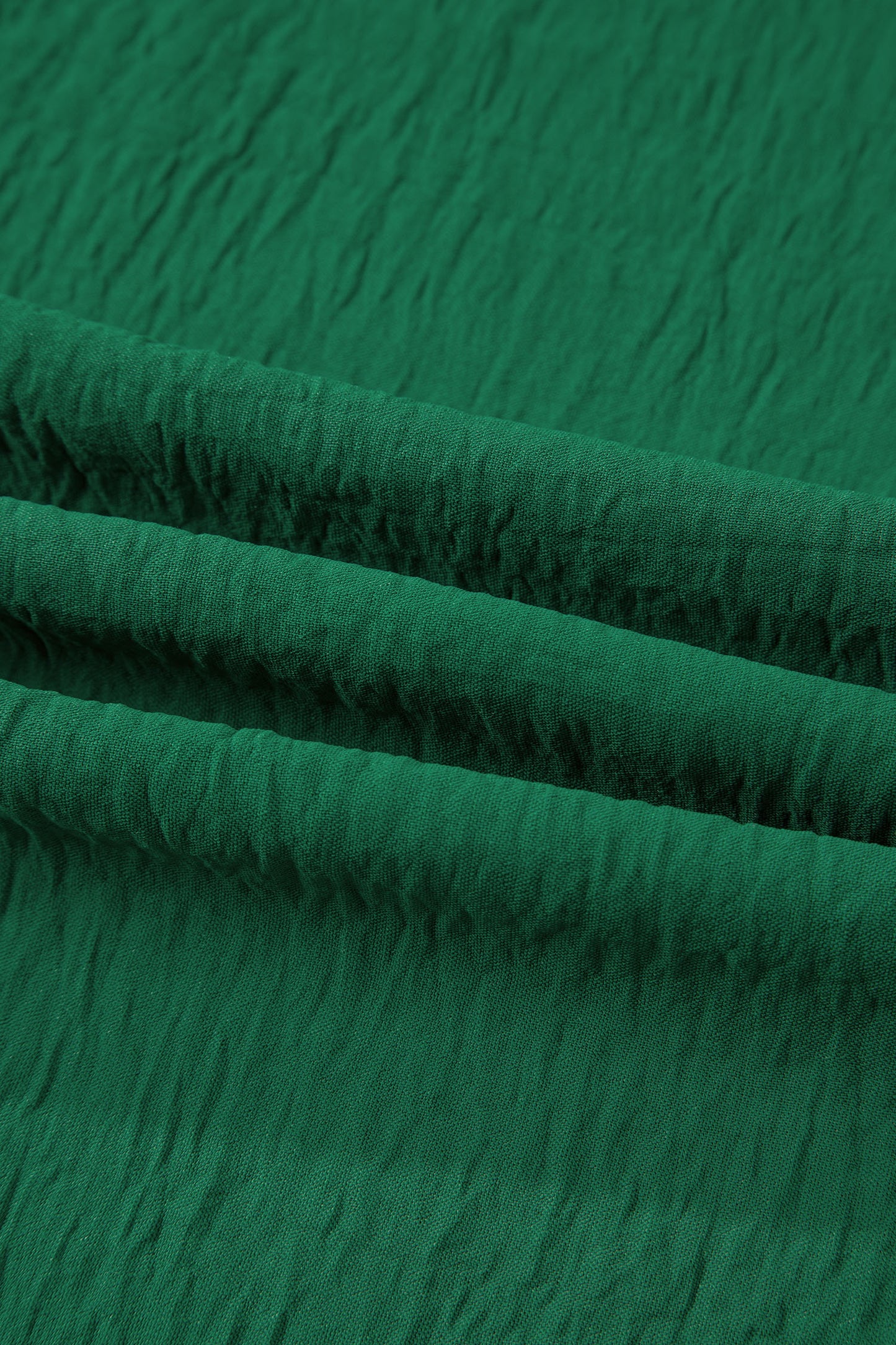 Solid Textured Crossed Waist Wide Leg Pants