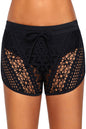 Hollowed Lace Overlay Swim Shorts