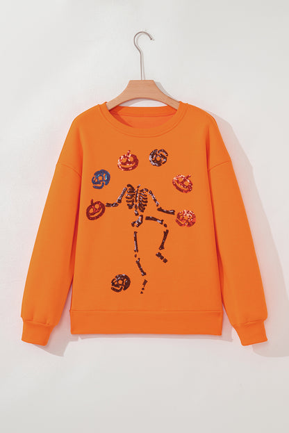 Halloween Sequin Dancing Critters Crewneck Sweatshirt