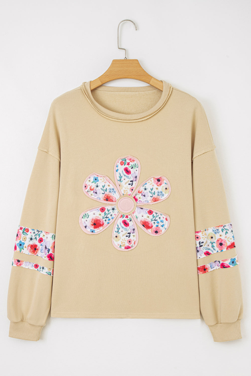 Floral Patchwork Long Sleeve Sweatshirt