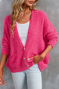 Button Front Pocketed Sweater Cardigan