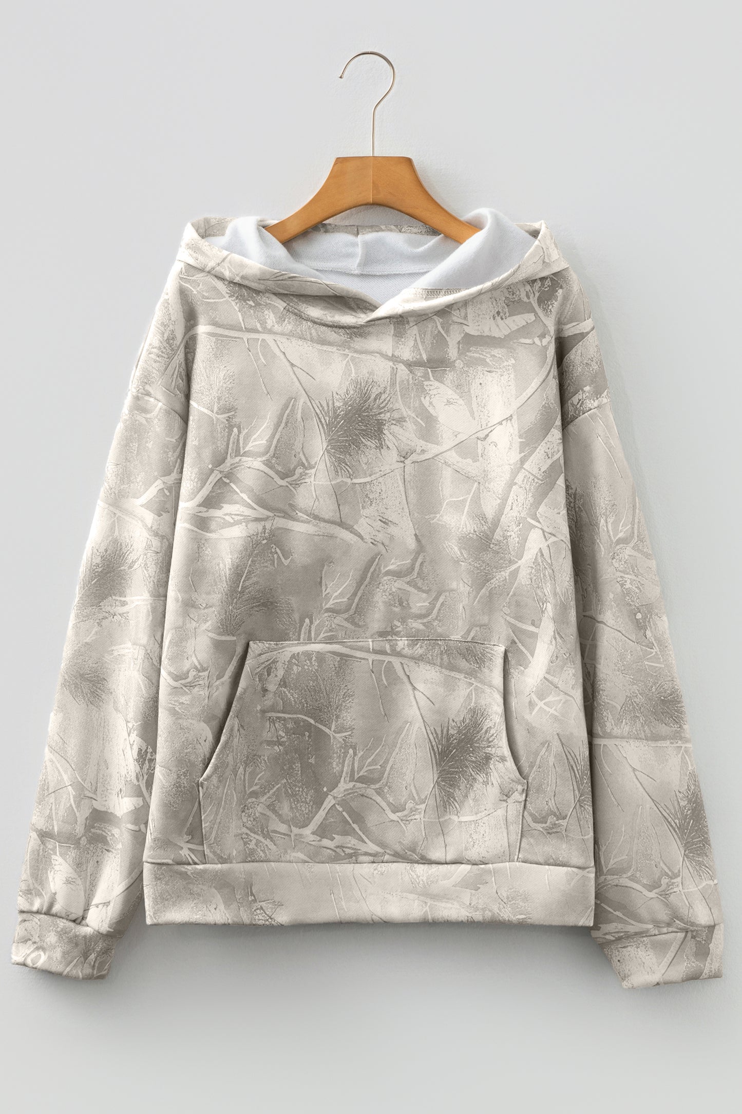 Camo Kangaroo Pocket Drop Shoulder Hoodie