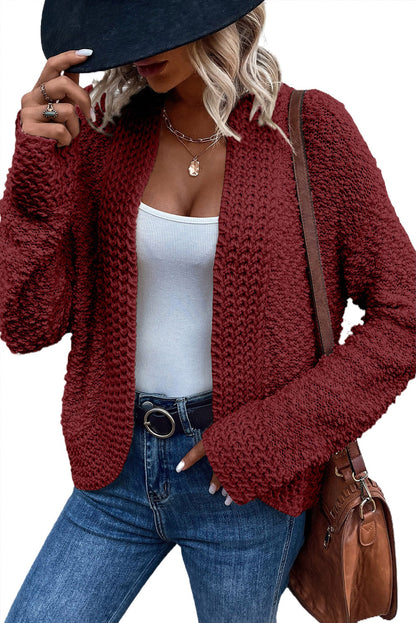 Popcorn Open Front Cardigan