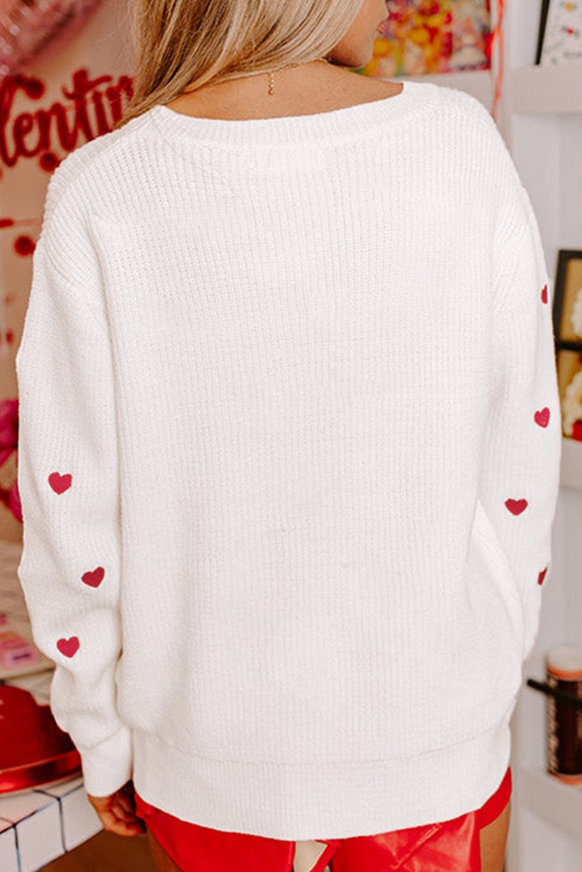 Heart Drop Shoulder Sweater