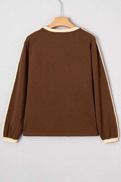 Varsity Stripe Crew Neck Long Sleeve Top