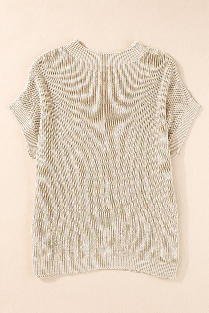 Patch Pocket Short Sleeve Sweater