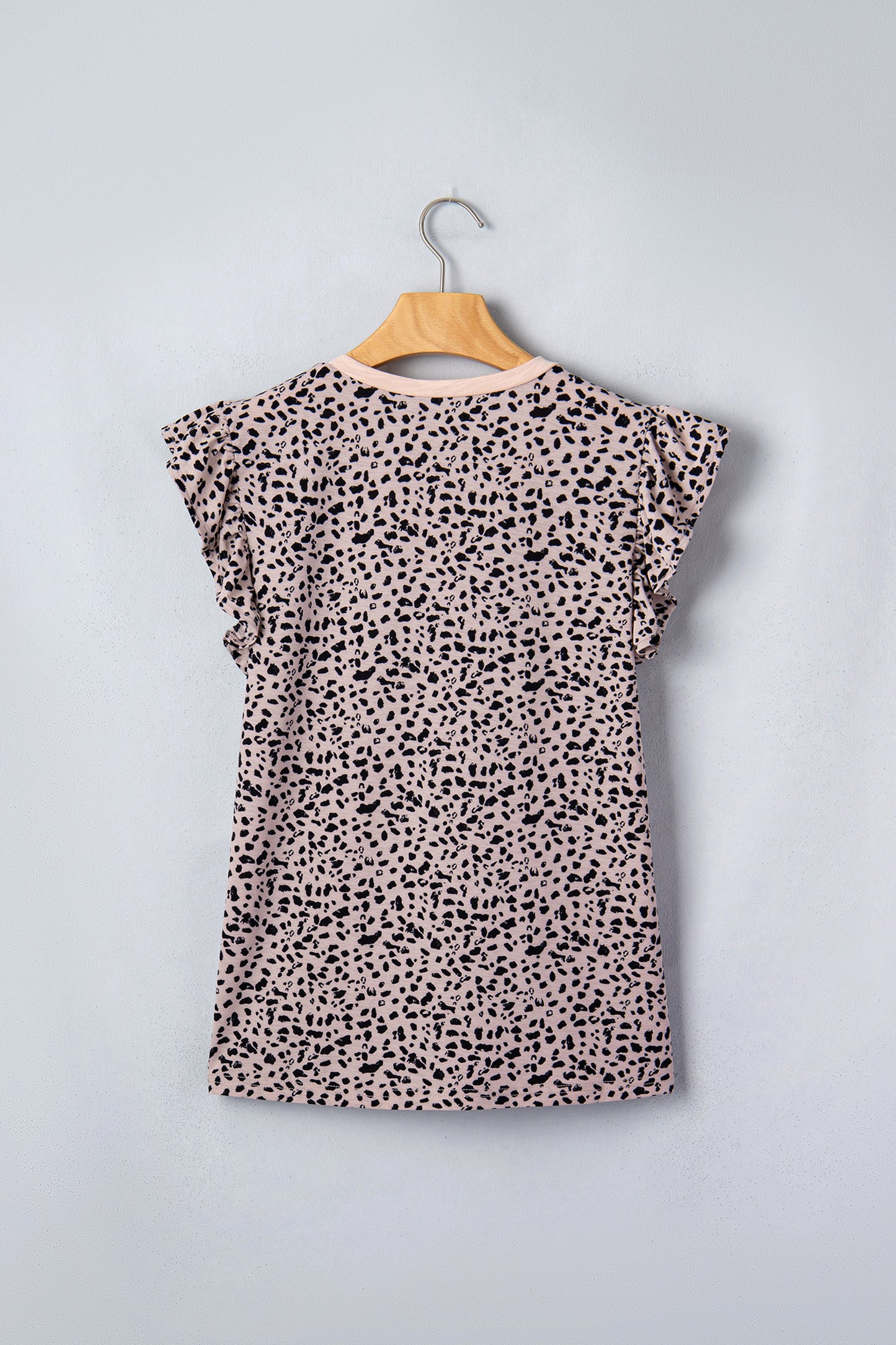Cheetah V-Neck Ruffle Trim Tank Top