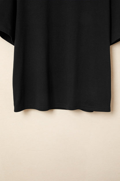 Solid High Neck Oversize Tee