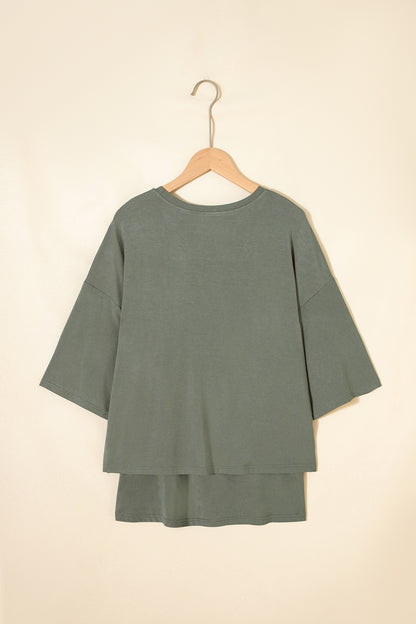 Solid Oversize Tee & Tie-Wrap Mini Skort Set
