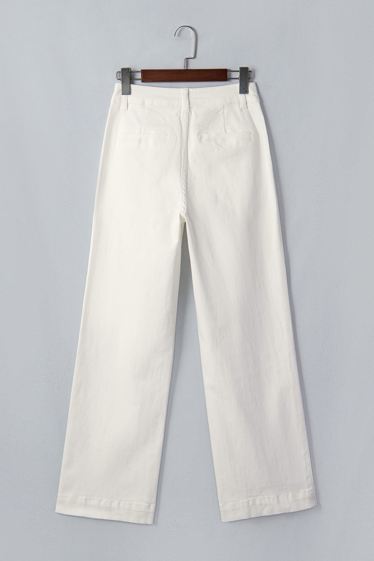 Solid Denim Scalloped Patch Pocket Shift Jeans