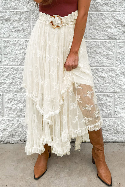 Lace High Waist Maxi Skirt