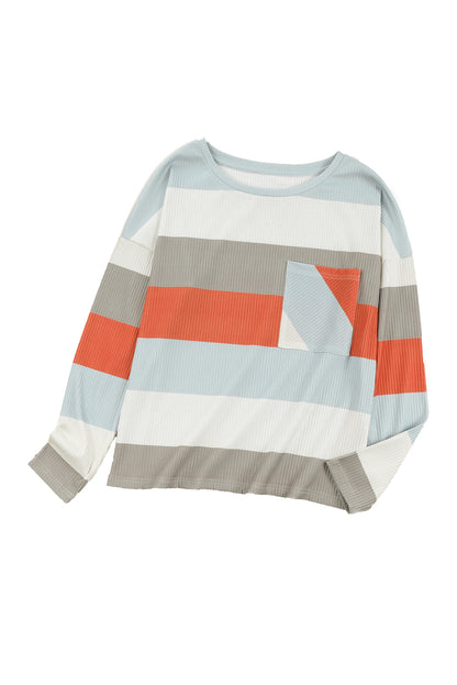 Colorblock Stripe Long Sleeve Top