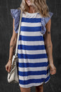 Stripe Ruffle Sleeve T-Shirt Dress