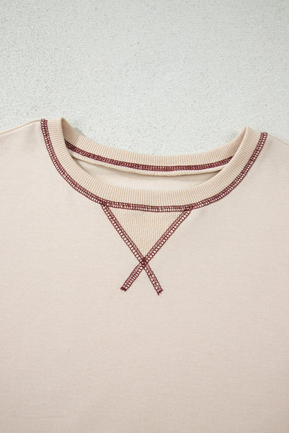 Stripe Patchwork Long Sleeve Knit Top