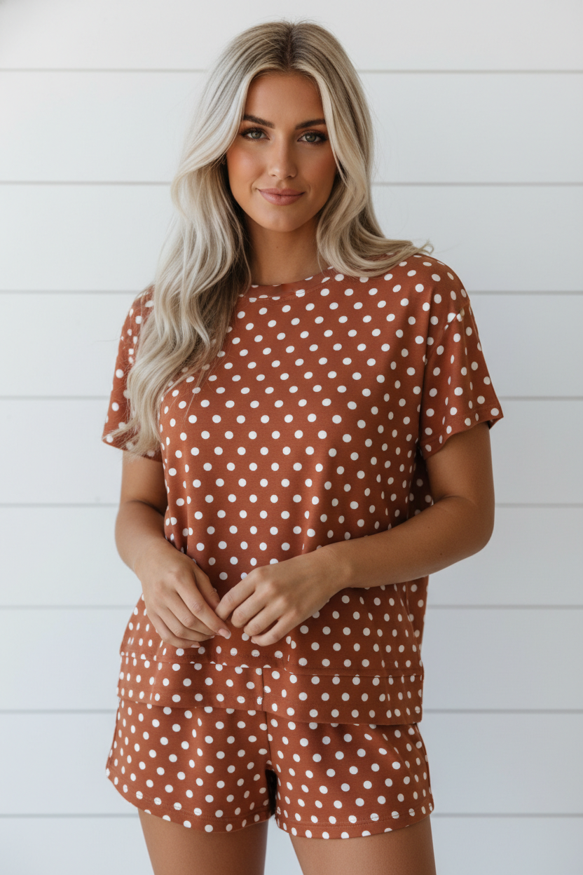 Polka Dot Top and Shorts Set