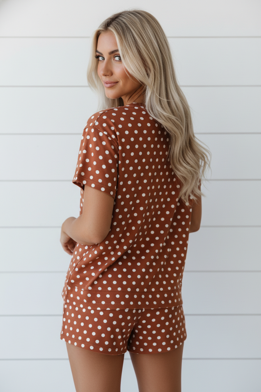 Polka Dot Top and Shorts Set