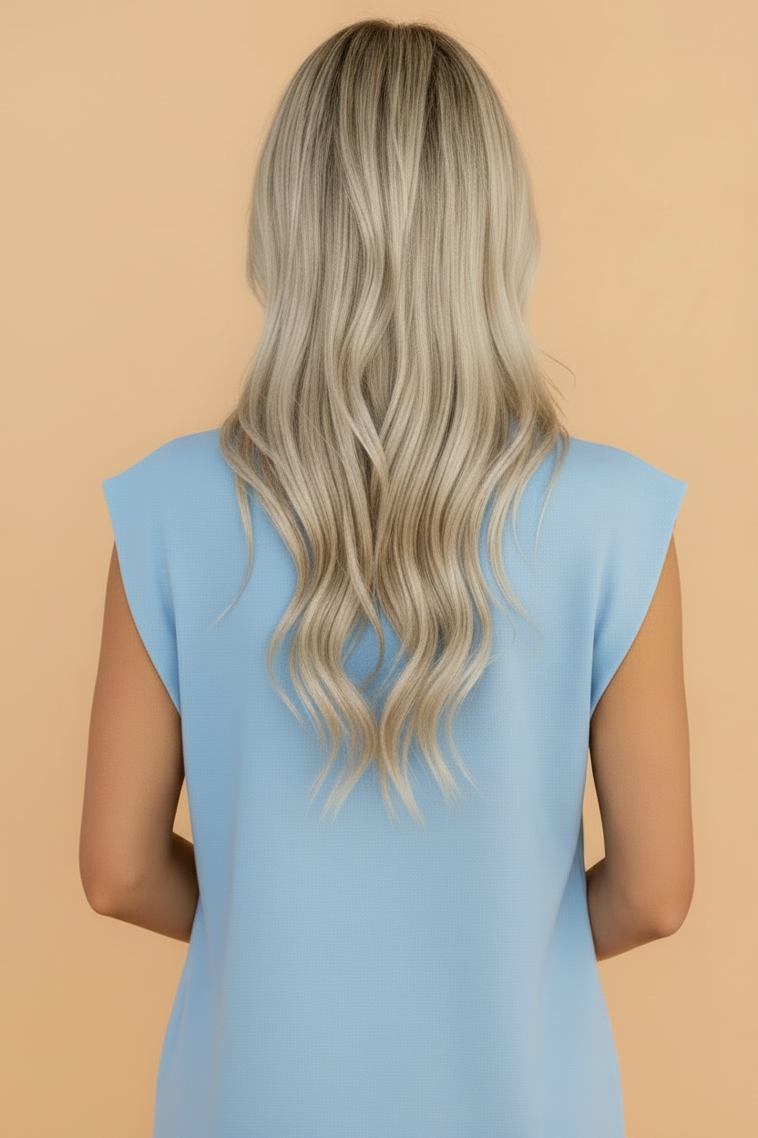Solid Mock Neck Cap Sleeve Oversized Top