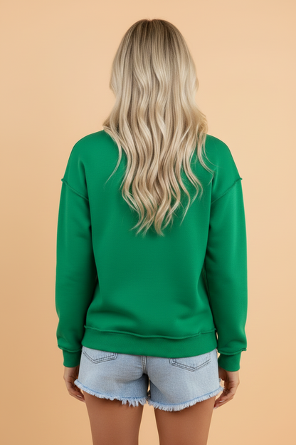 Reversible Mock Neck Oversize Drop Shoulder Sweatshirt