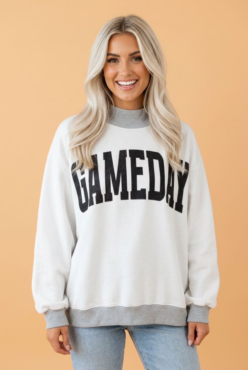 GAMEDAY/FOOTBALL Reversible Mock Neck Sweatshirt