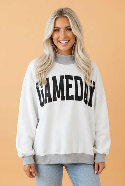 GAMEDAY/FOOTBALL Reversible Mock Neck Sweatshirt