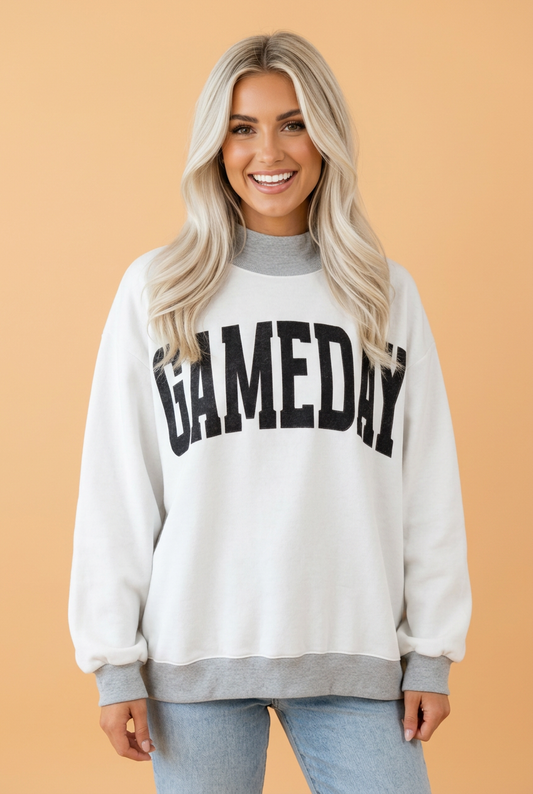 GAMEDAY/FOOTBALL Reversible Mock Neck Sweatshirt