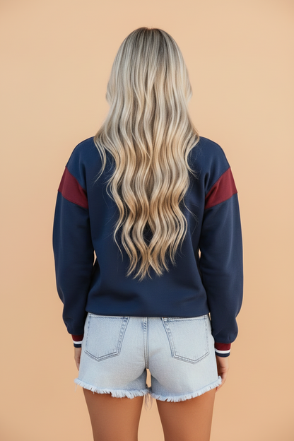 ATHLETIC DIVISION Colorblock Long Sleeve Graphic Sweatshirt