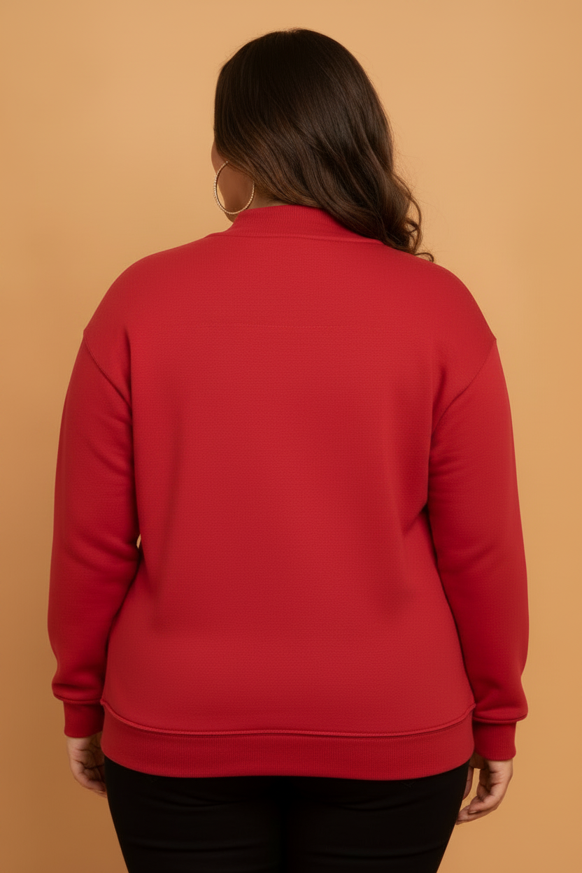 Plus Size Reversible Exposed Seam Double Wear Sweatshirt