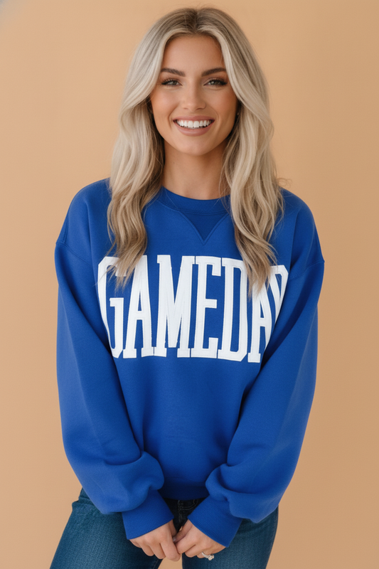 GAMEDAY Embroidered Patch Long Sleeve Sweatshirt