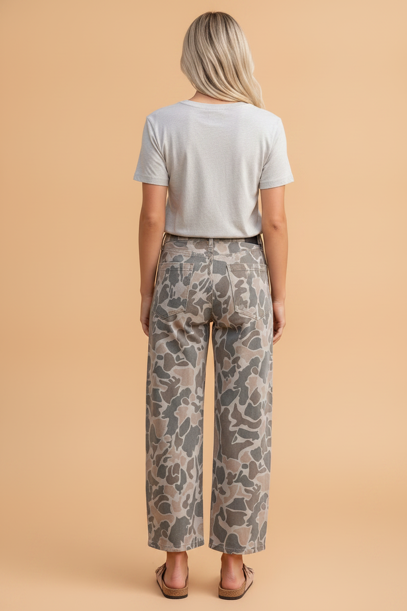 Camouflage Shift Ankle Length Jeans