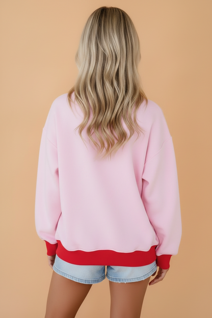 Merry Polka Dot Colorblock Christmas Sweatshirt