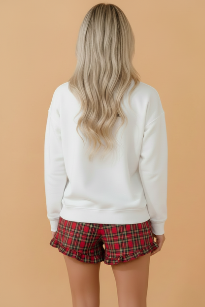 Christmas MERRY Graphic Top & Plaid Shorts Set