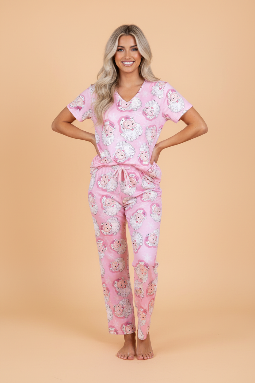 Christmas Santa Claus Tee & Pants Pajama Set