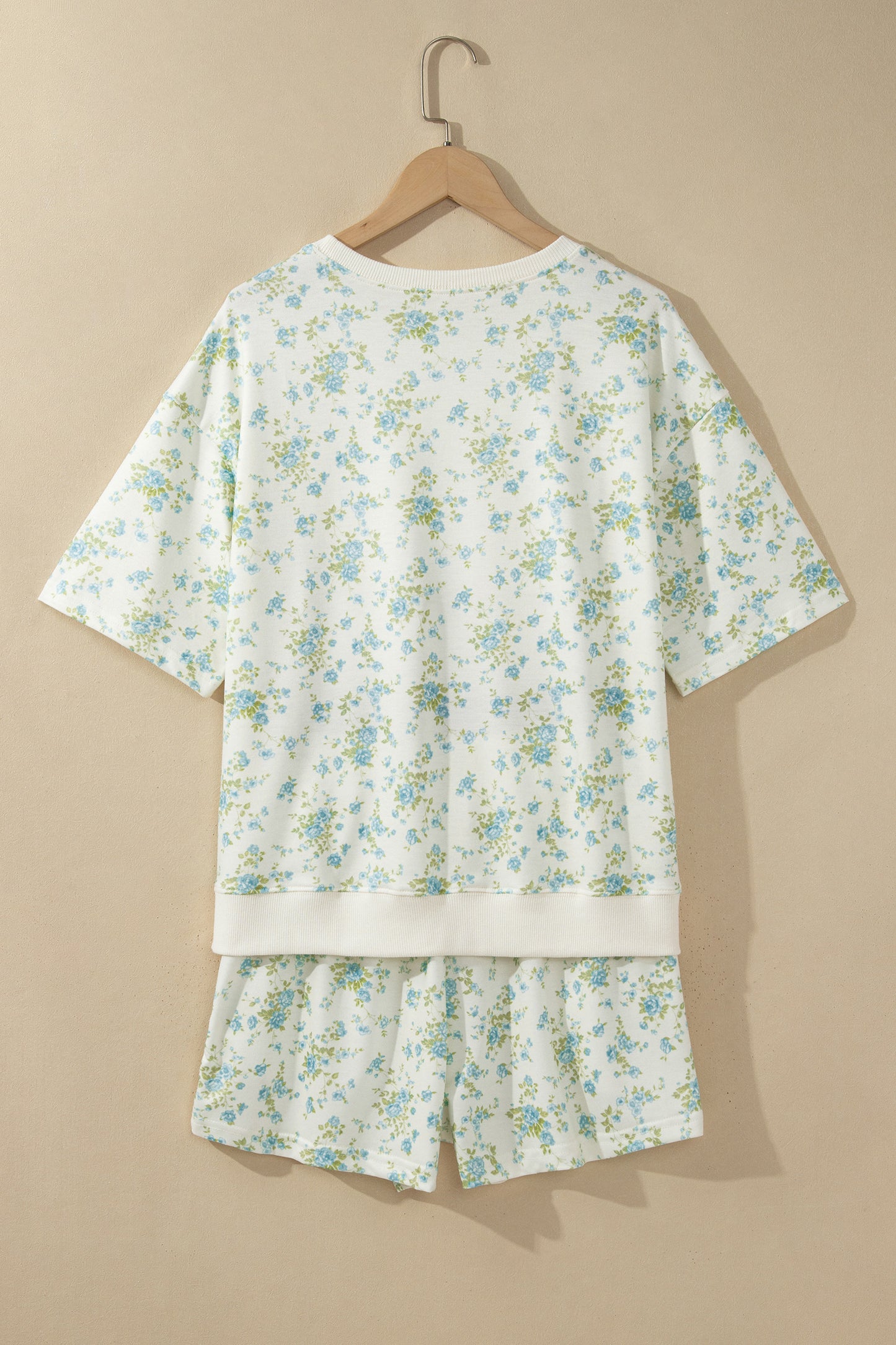 Floral Short Sleeve & Elastic Waist Short Sets