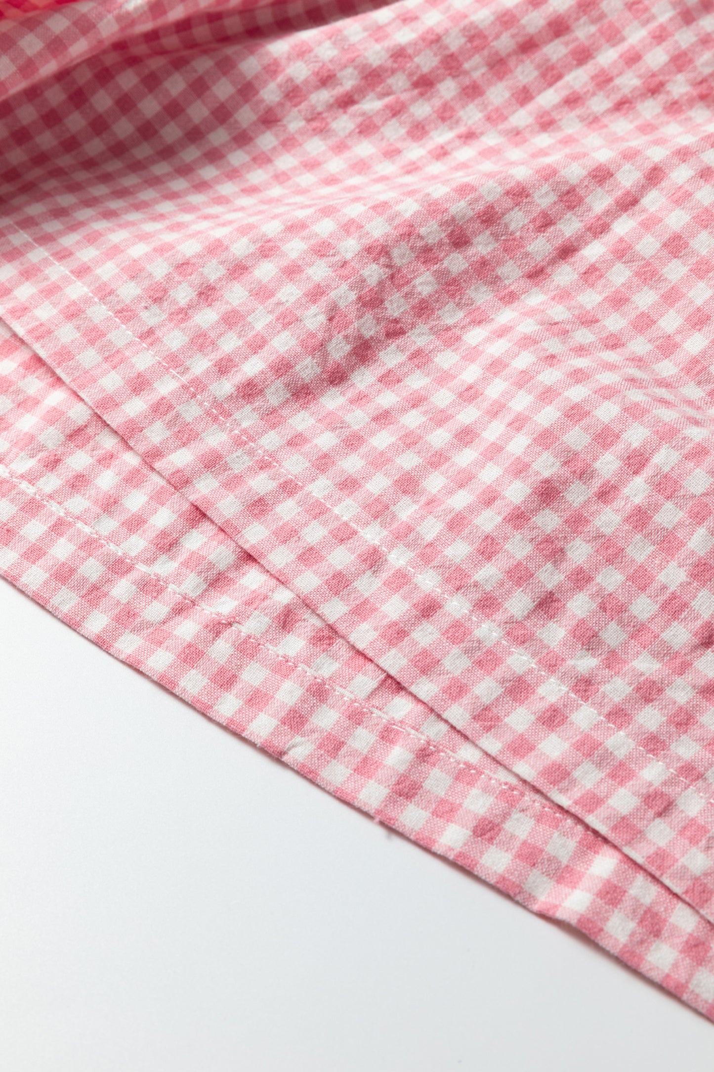 Plus Size Gingham Plaid Ruffle Contrast Trim Shorts