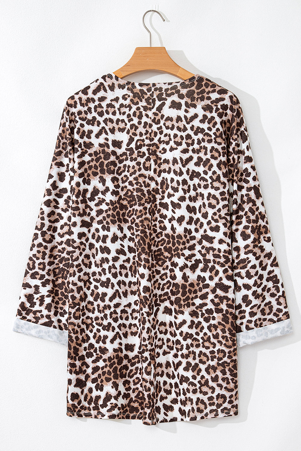 Leopard Batwing Sleeve Open Cardigan