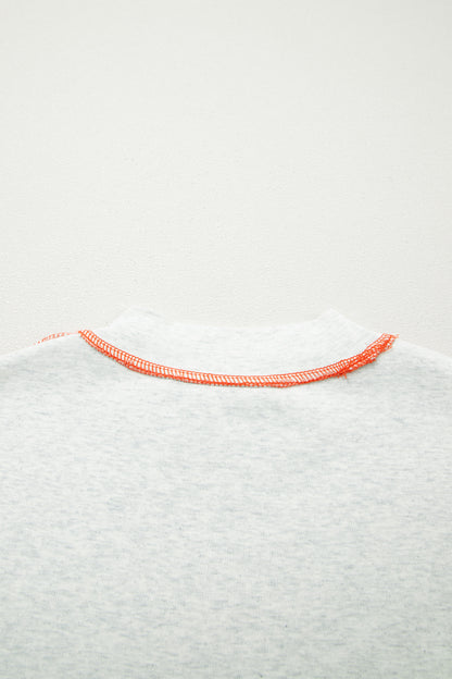 Reversible Contrast Stitching Mock Neck T-Shirt