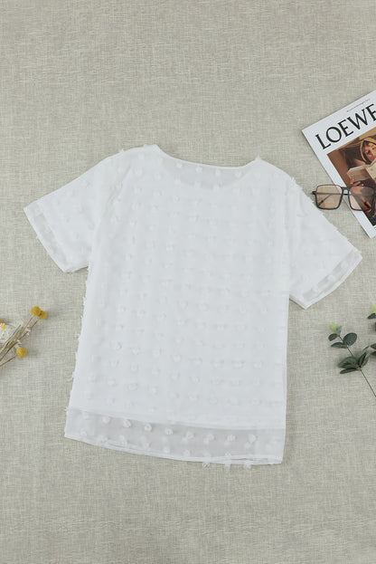 Swiss Dot Short Sleeve Top