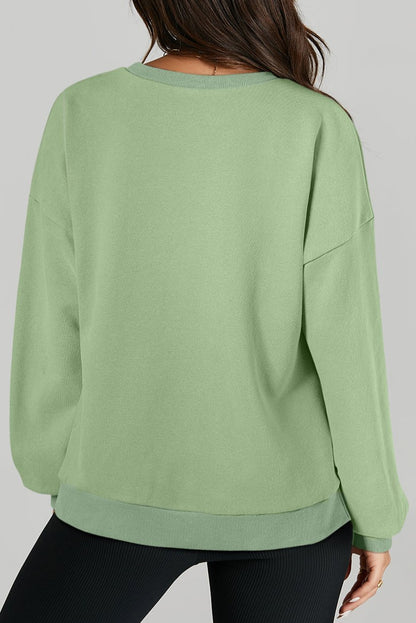 Solid Fleece Lined Sweatshirt