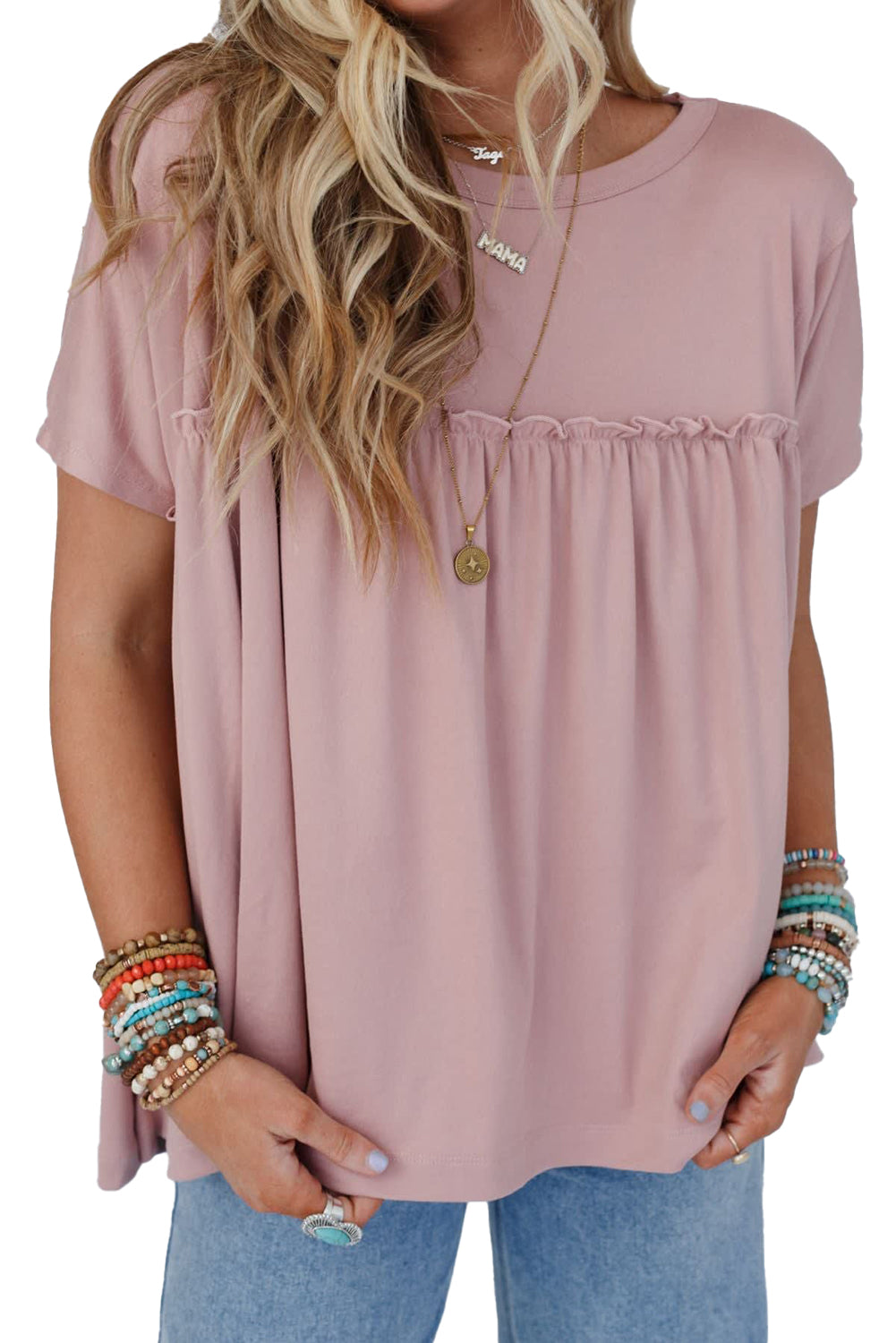 Frilled Short Sleeve Babydoll Tee