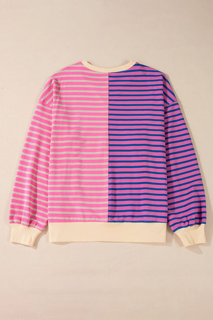 Stripe Colorblock Oversized Sweatshirt